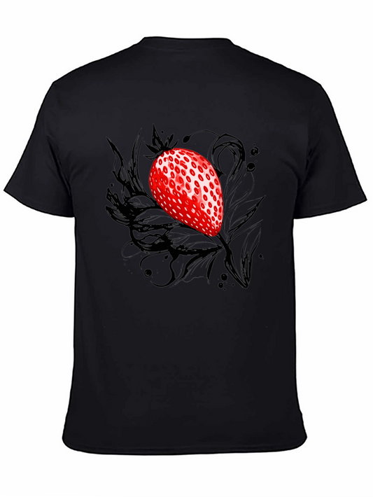 Strawberry Graphic Black T-Shirt