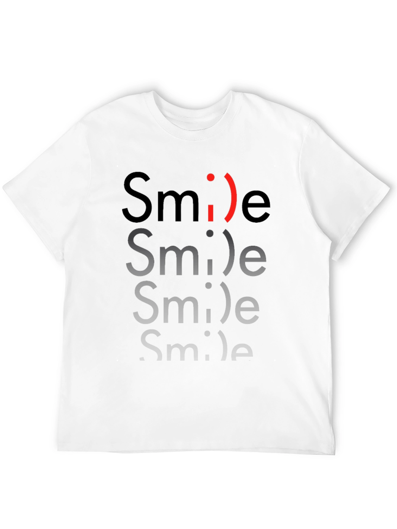 Smile Graphic Print Black T-Shirt
