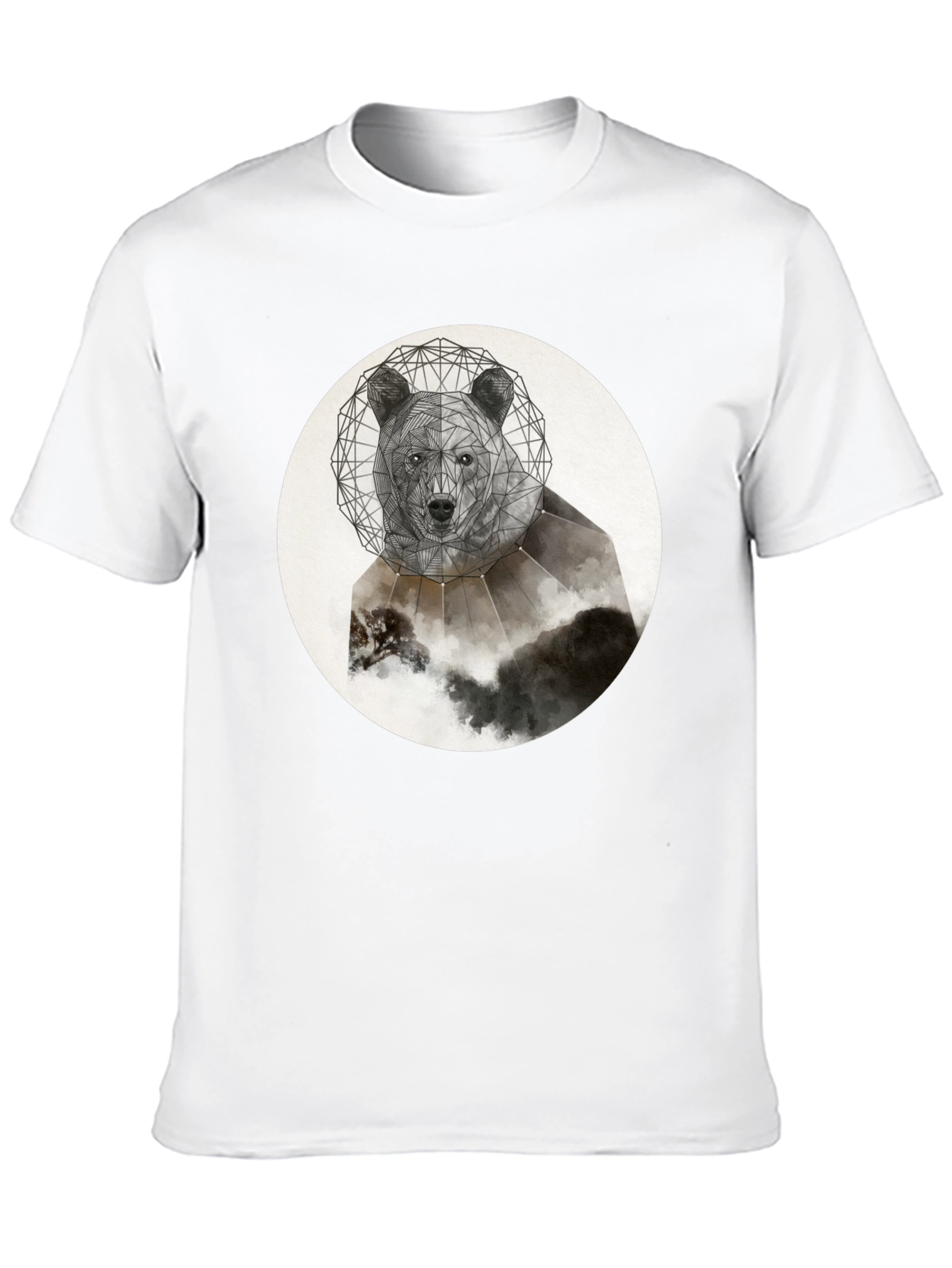 Geometric Bear T-Shirt - Abstract Animal Design