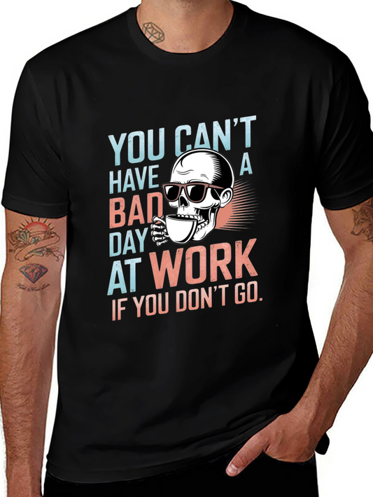 Funny Skull Bad Day at Work Graphic Tee