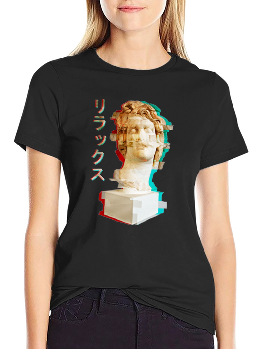 Relax Glitch Art Bust T-Shirt