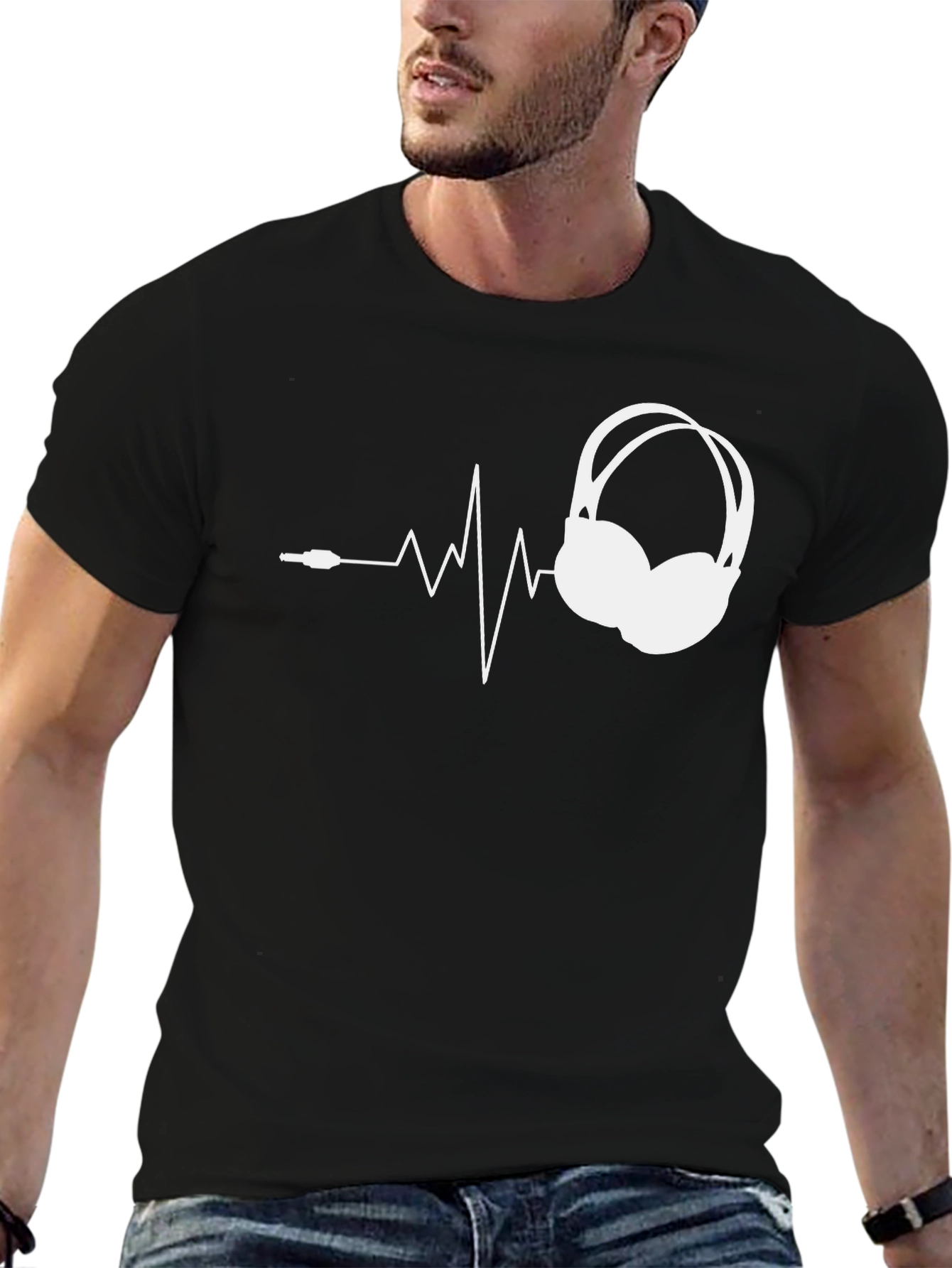 Headphone Heartbeat Graphic Tee