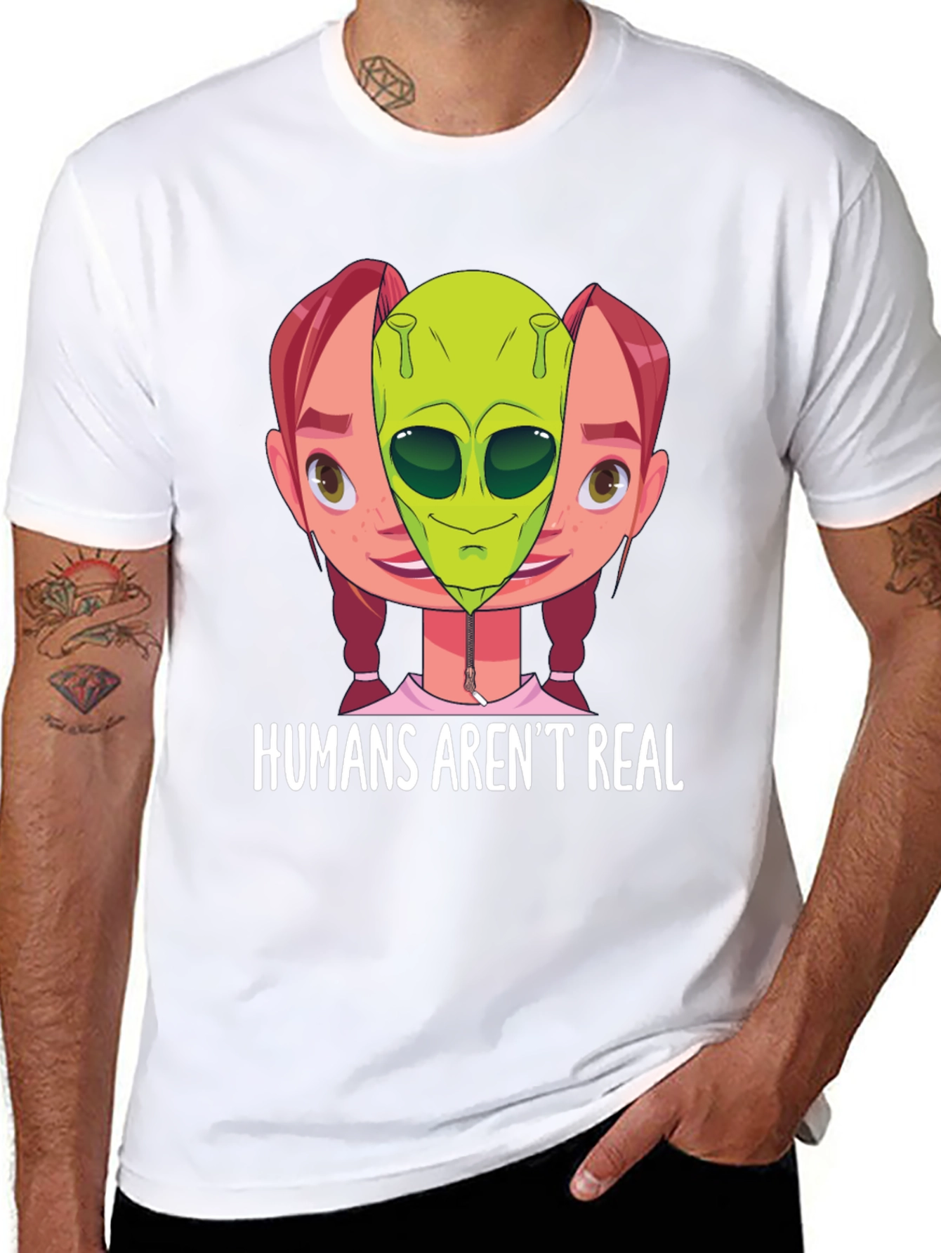 Humans Arent Real Alien T-Shirt