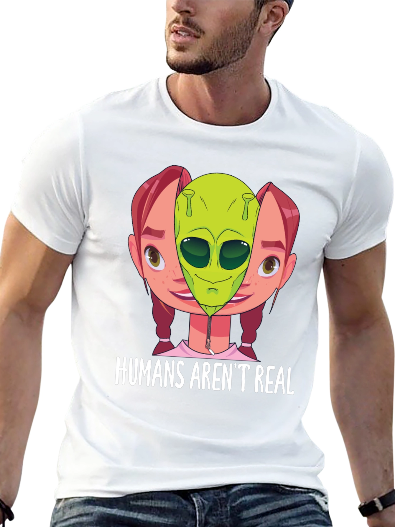 Humans Arent Real Alien T-Shirt