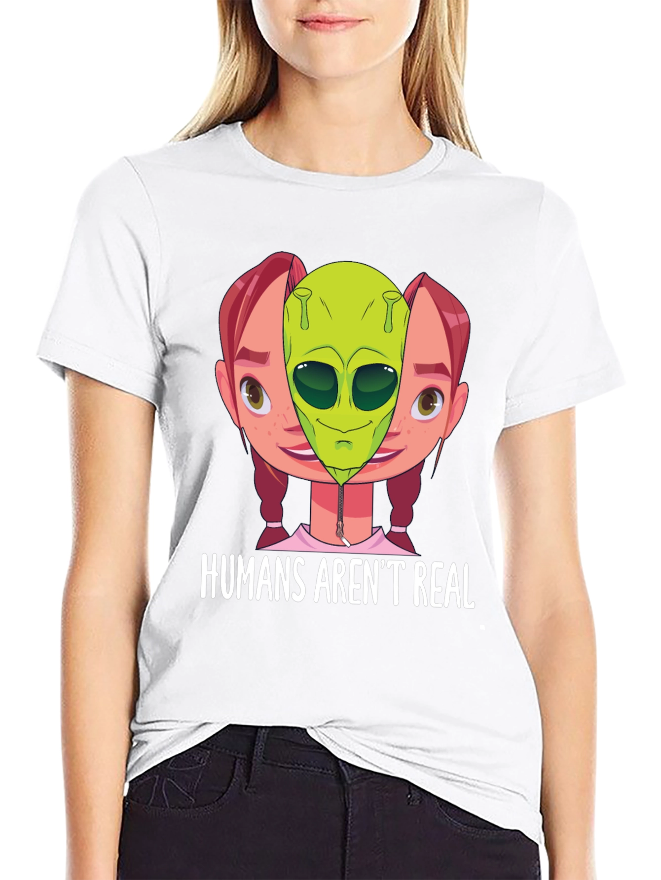 Humans Arent Real Alien T-Shirt