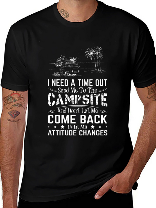 Campsite Time Out Black Tee