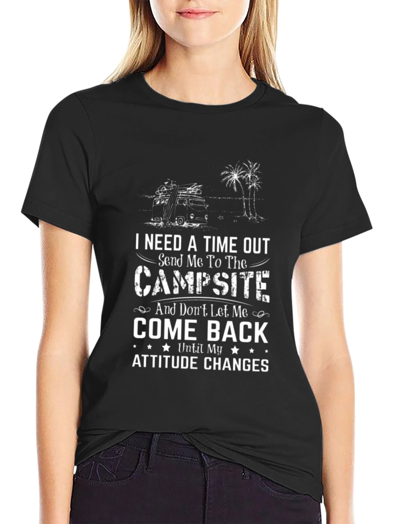 Campsite Time Out Black Tee