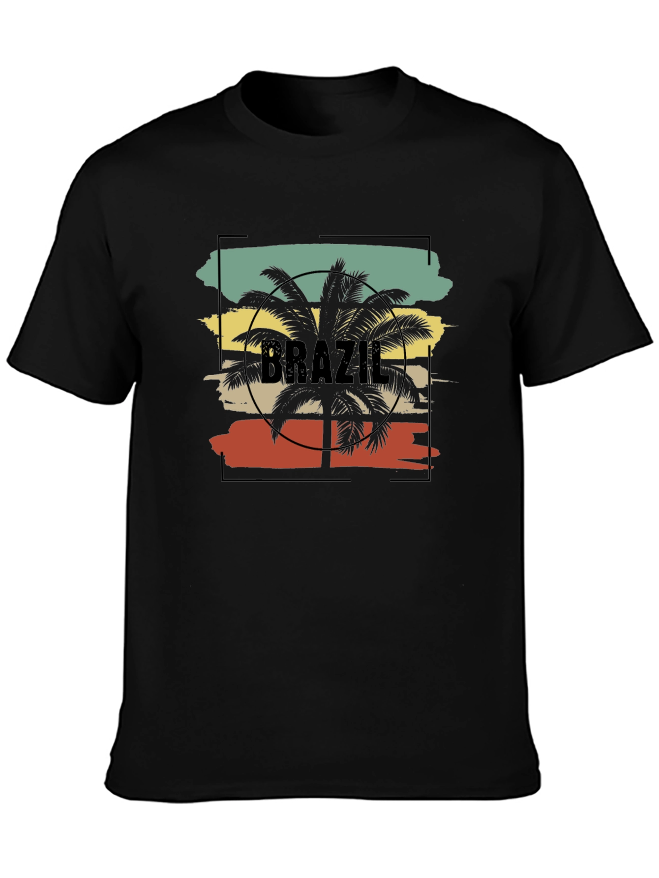Brazil Palm Tree Graphic Tee - Black