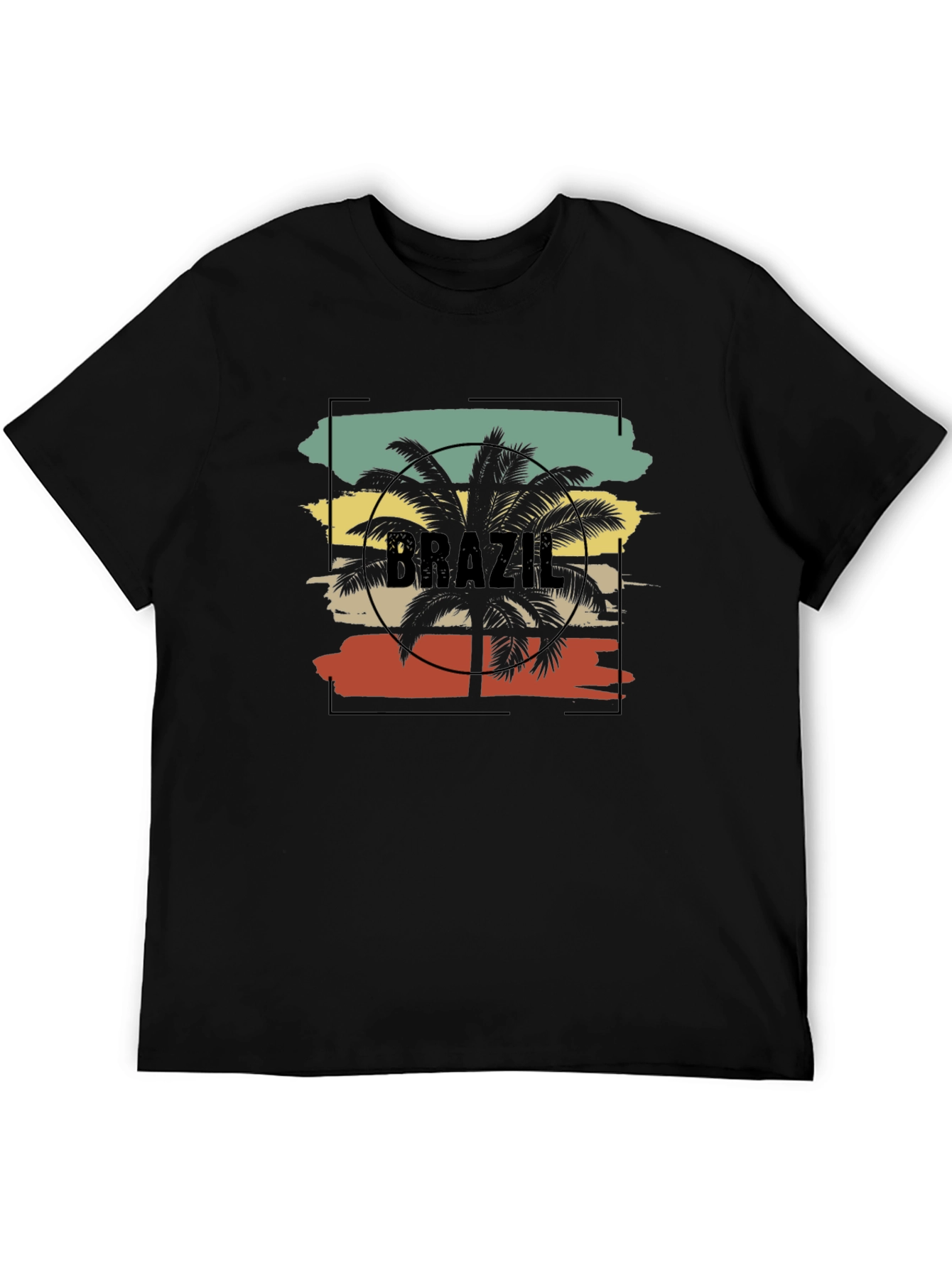Brazil Palm Tree Graphic Tee - Black