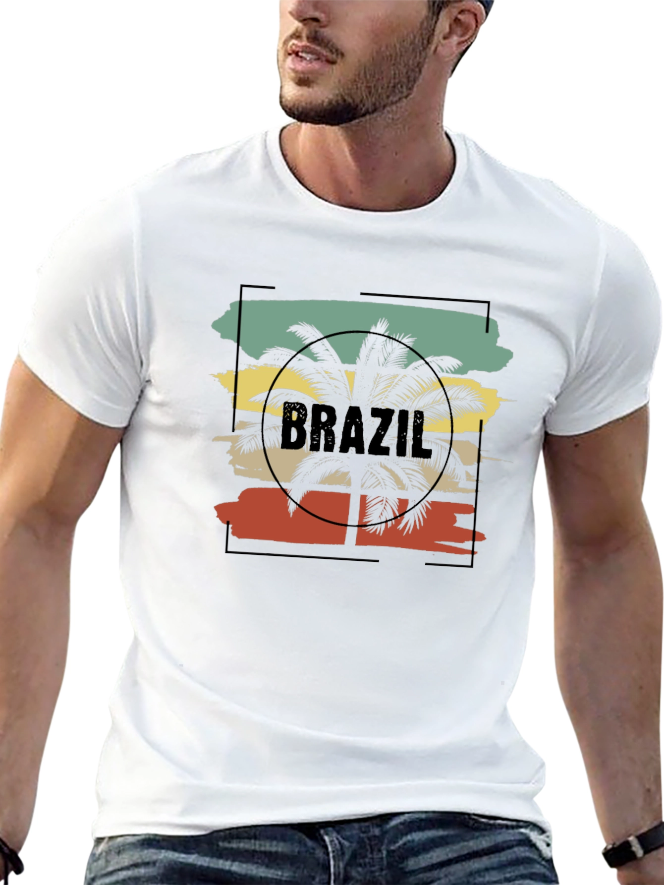 Brazil Palm Tree Graphic Tee - Black