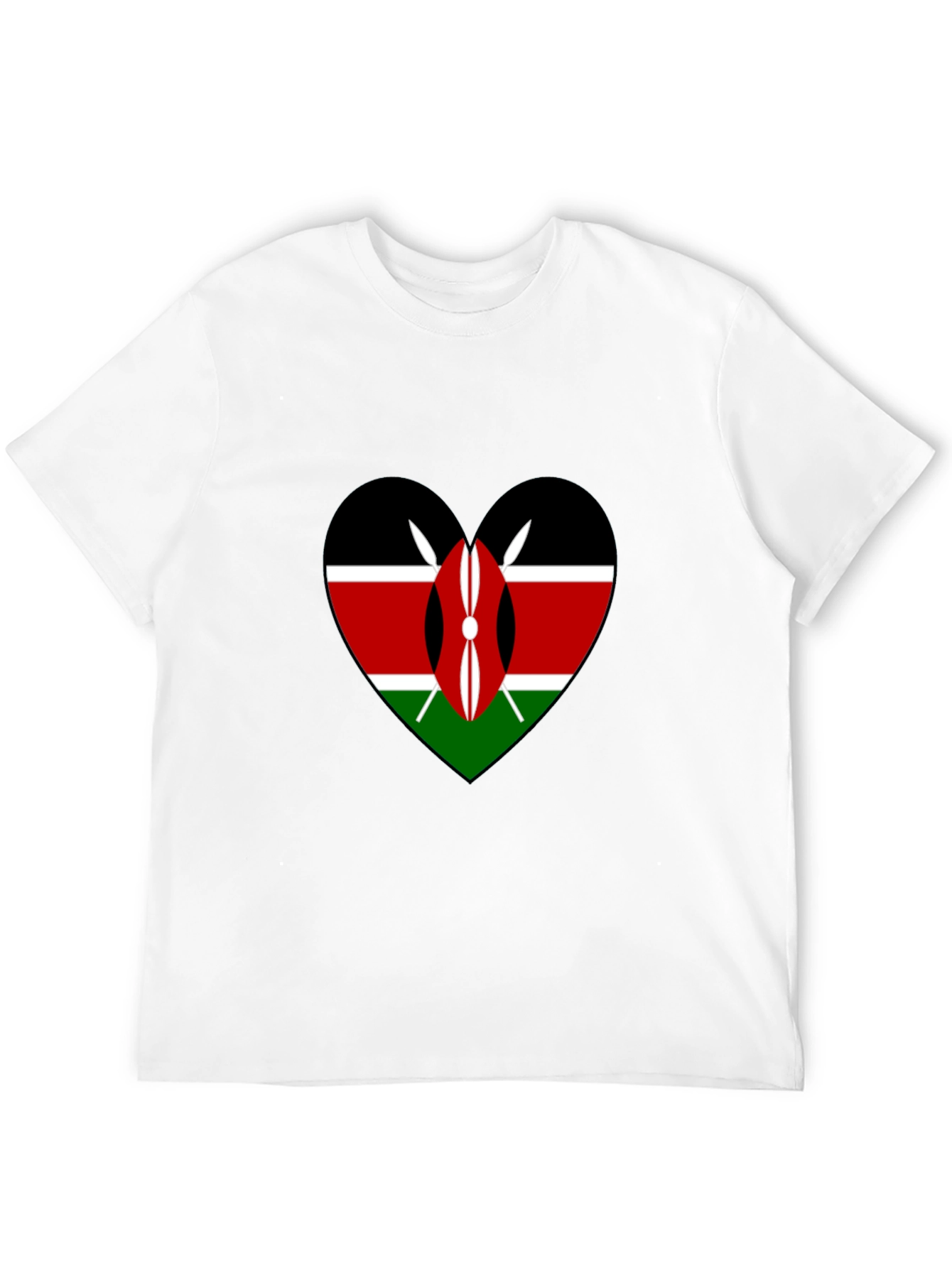 Kenya Flag Heart T-Shirt - Show Your Pride!