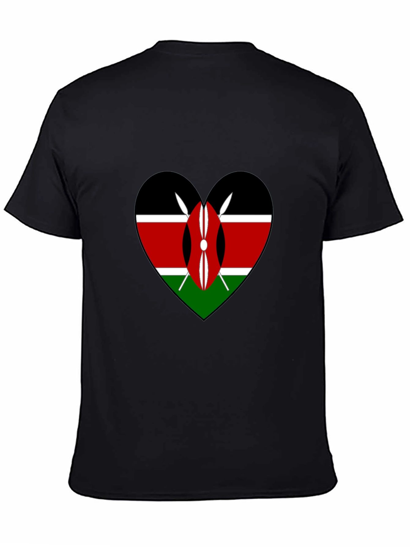 Kenya Flag Heart T-Shirt - Show Your Pride!