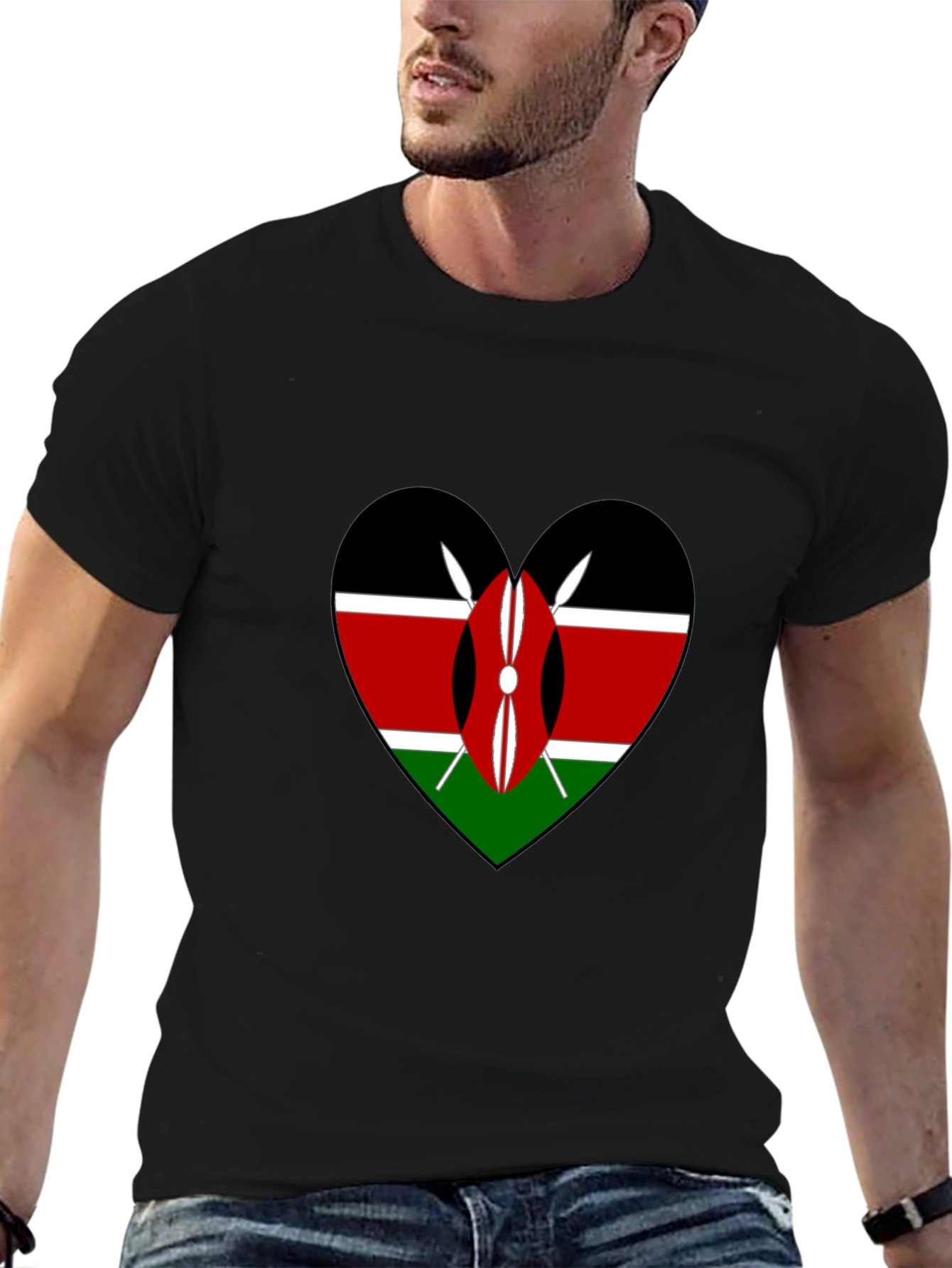 Kenya Flag Heart T-Shirt - Show Your Pride!
