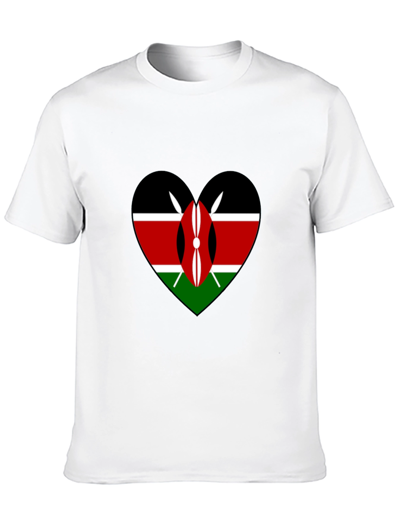 Kenya Flag Heart T-Shirt - Show Your Pride!