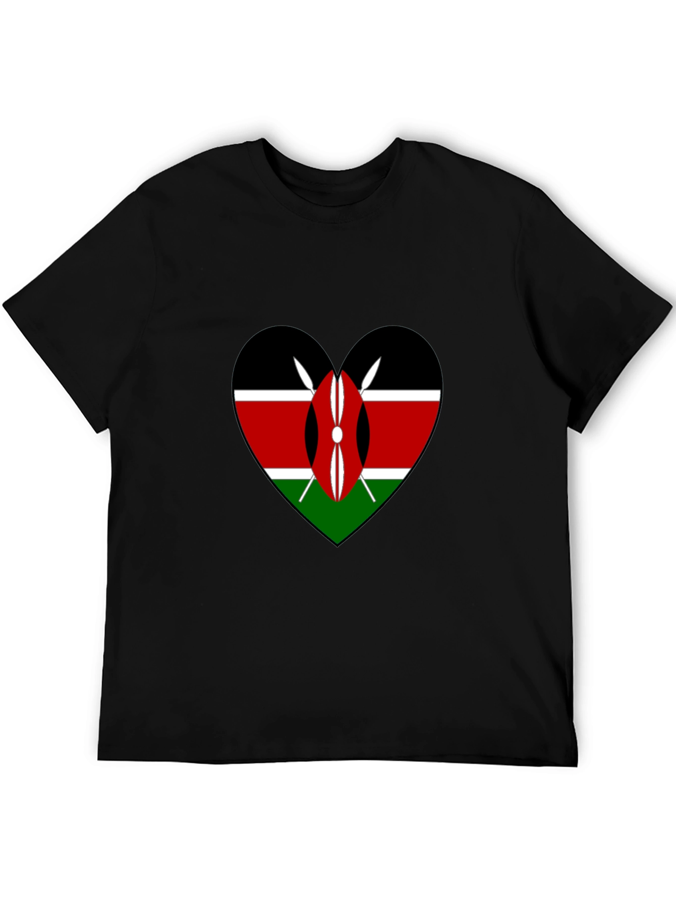 Kenya Flag Heart T-Shirt - Show Your Pride!