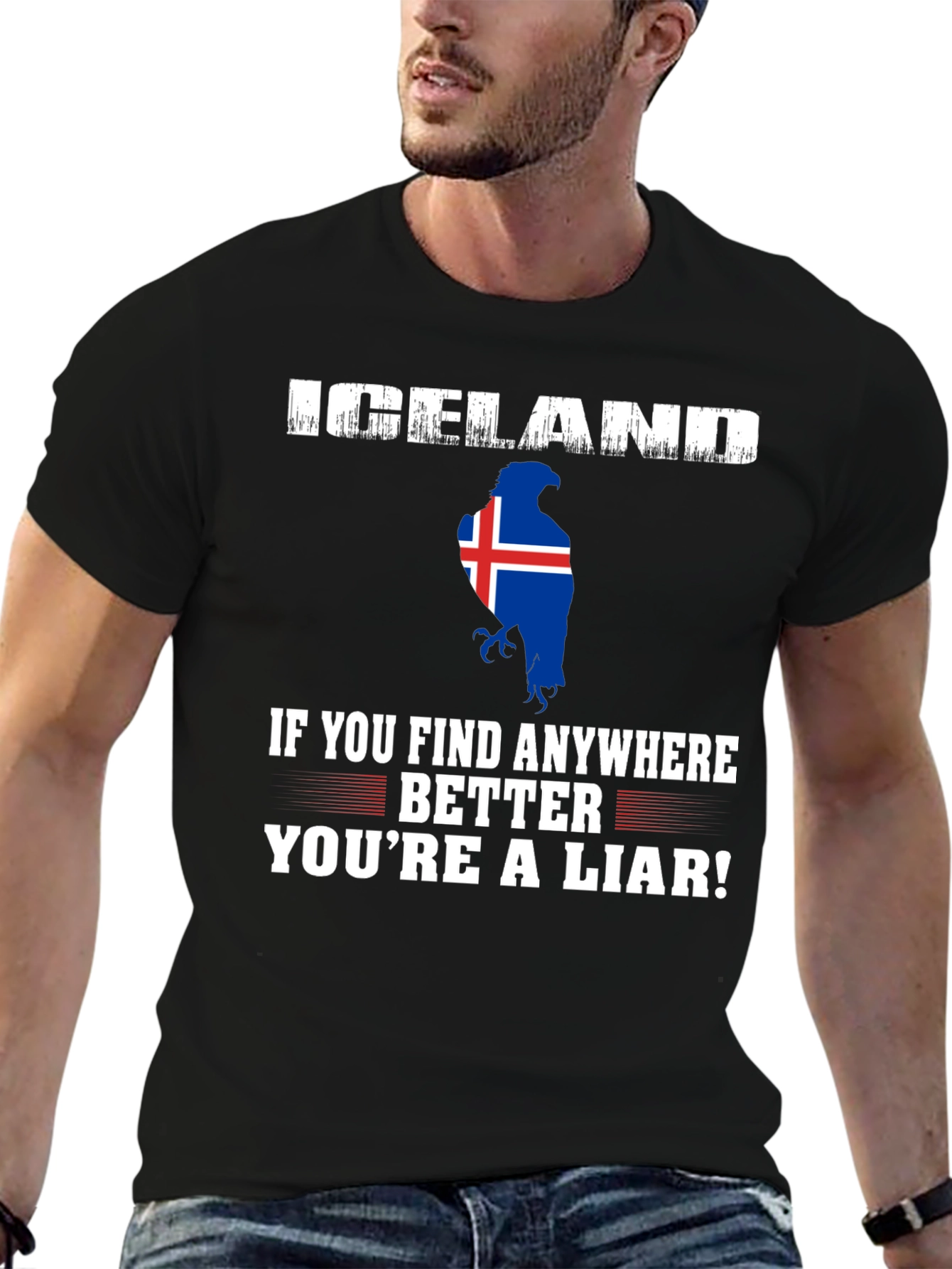Iceland Eagle Flag Novelty Graphic T-Shirt