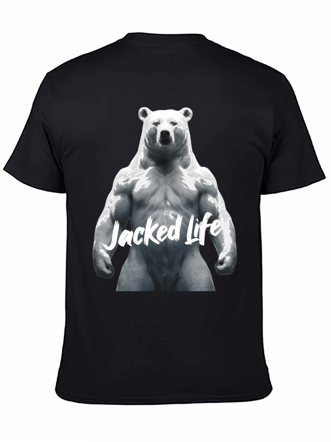 Jacked Life Bear Graphic Tee - Black
