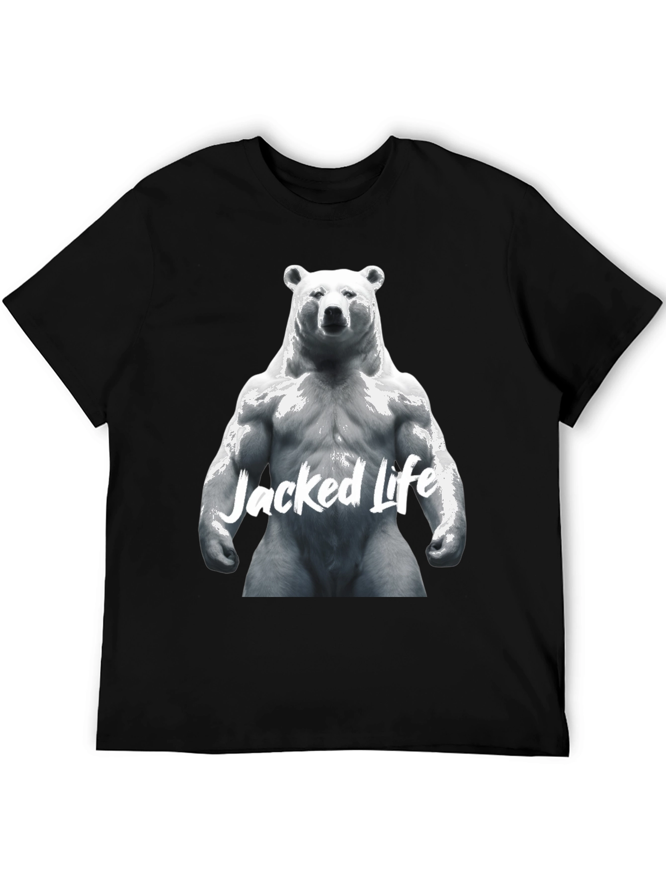 Jacked Life Bear Graphic Tee - Black