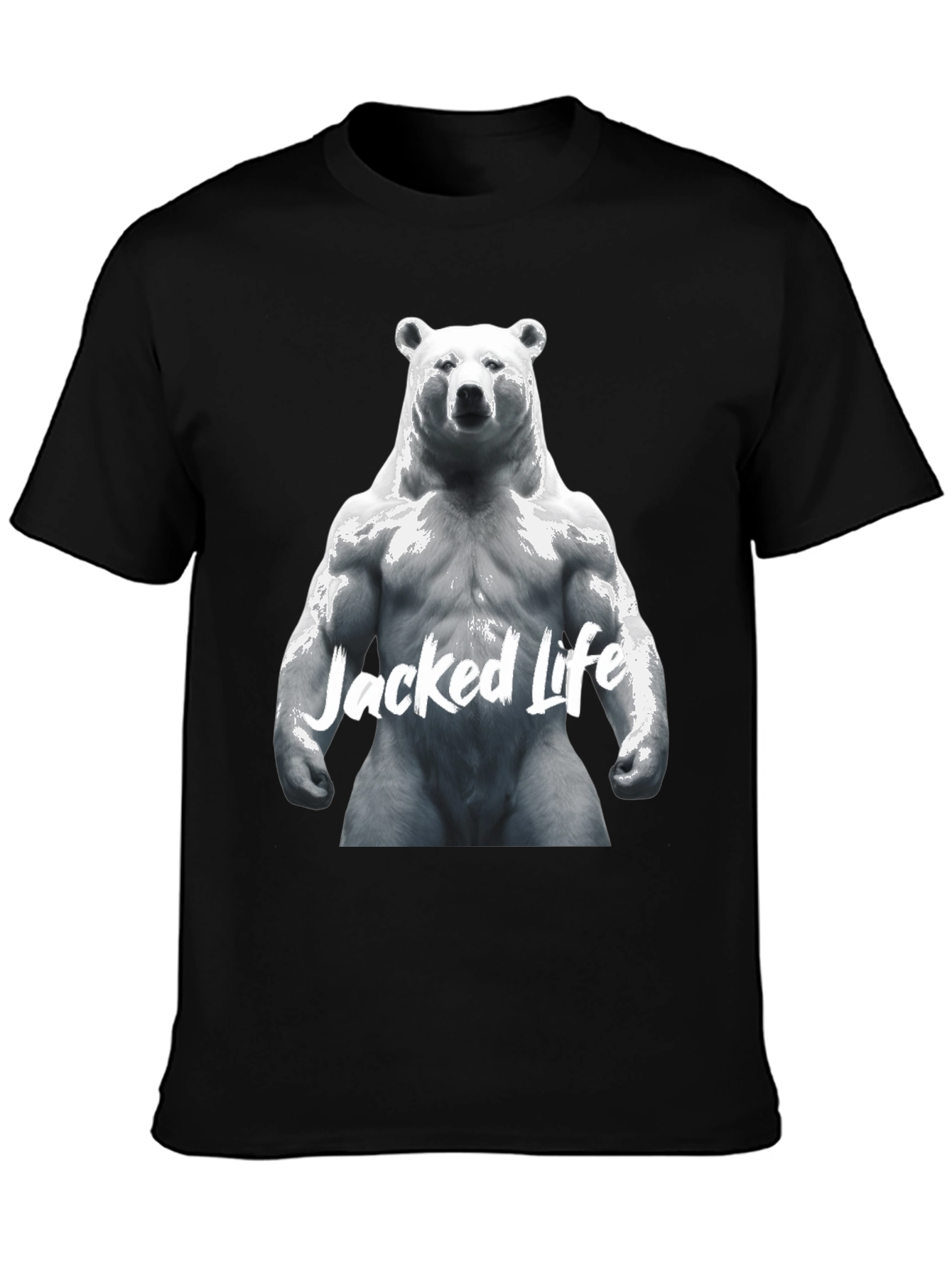 Jacked Life Bear Graphic Tee - Black