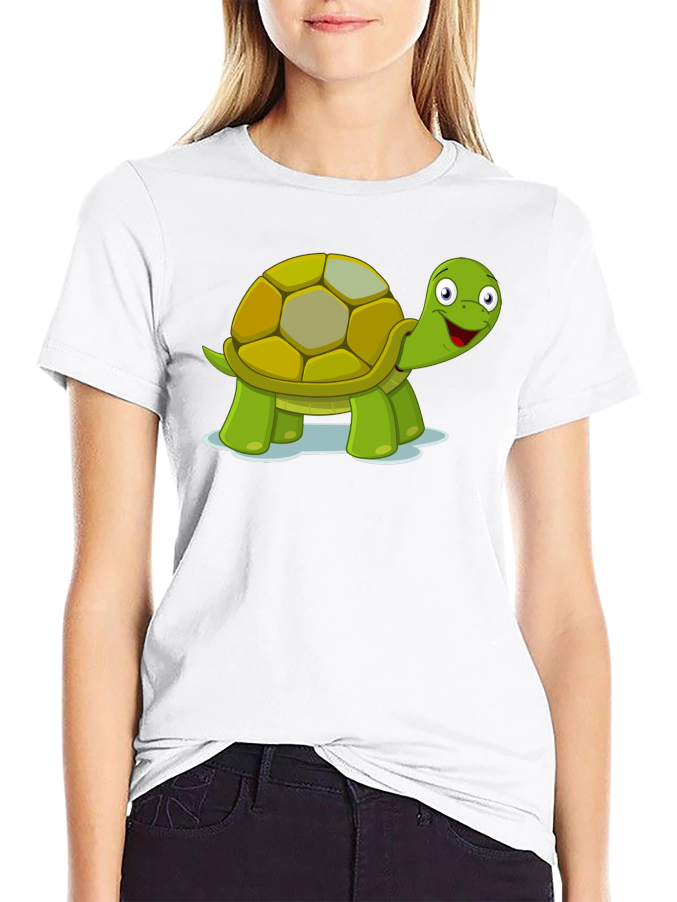 Cute Turtle Graphic T-Shirt - Black