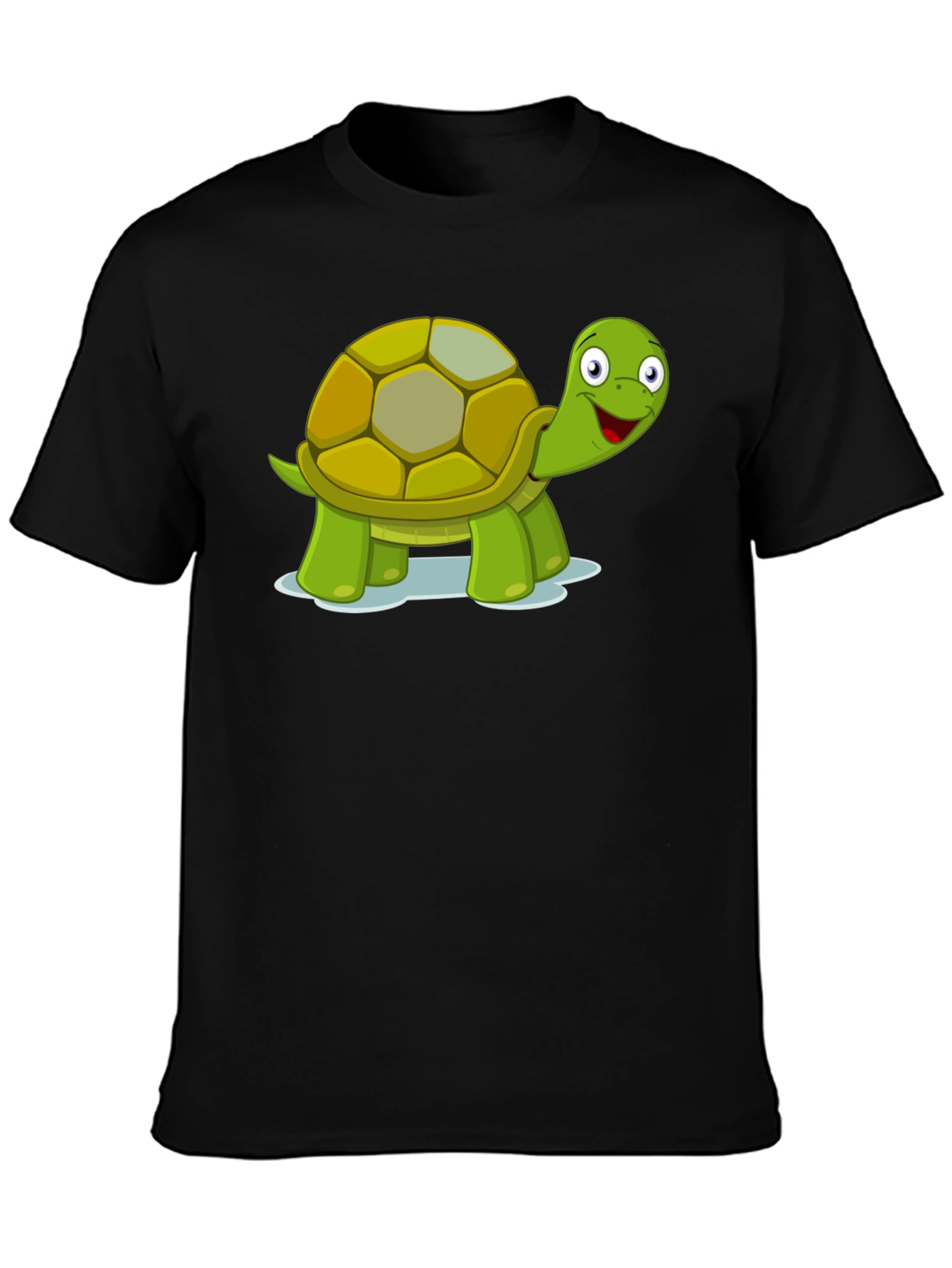 Cute Turtle Graphic T-Shirt - Black