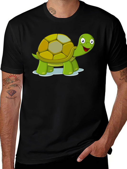 Cute Turtle Graphic T-Shirt - Black