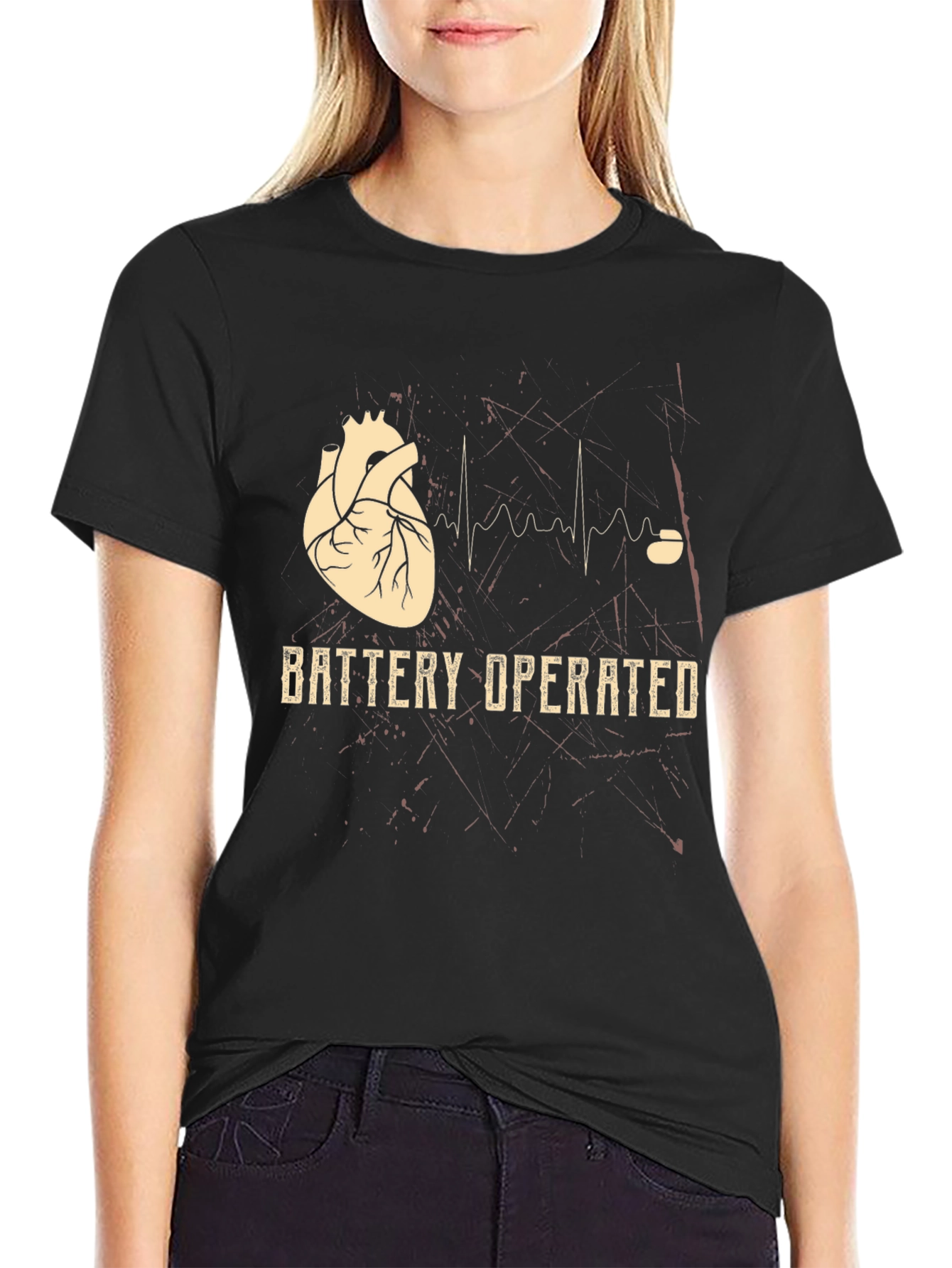 Battery Operated Heart Graphic Tee