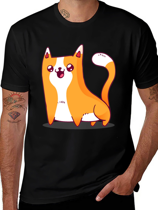 Cute Cat Graphic Black T-Shirt