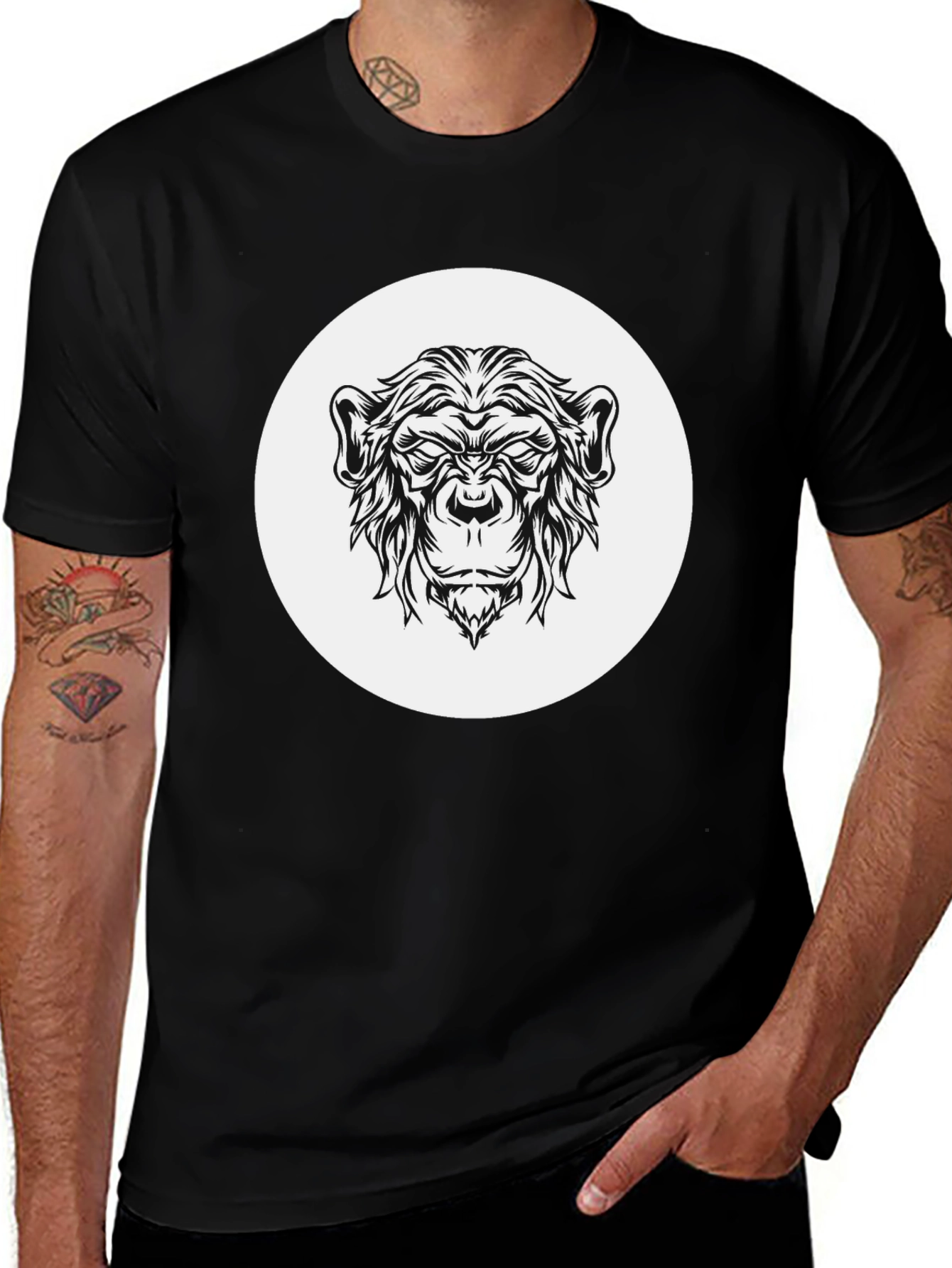 Cool Ape Graphic Tee - Black Cotton Shirt