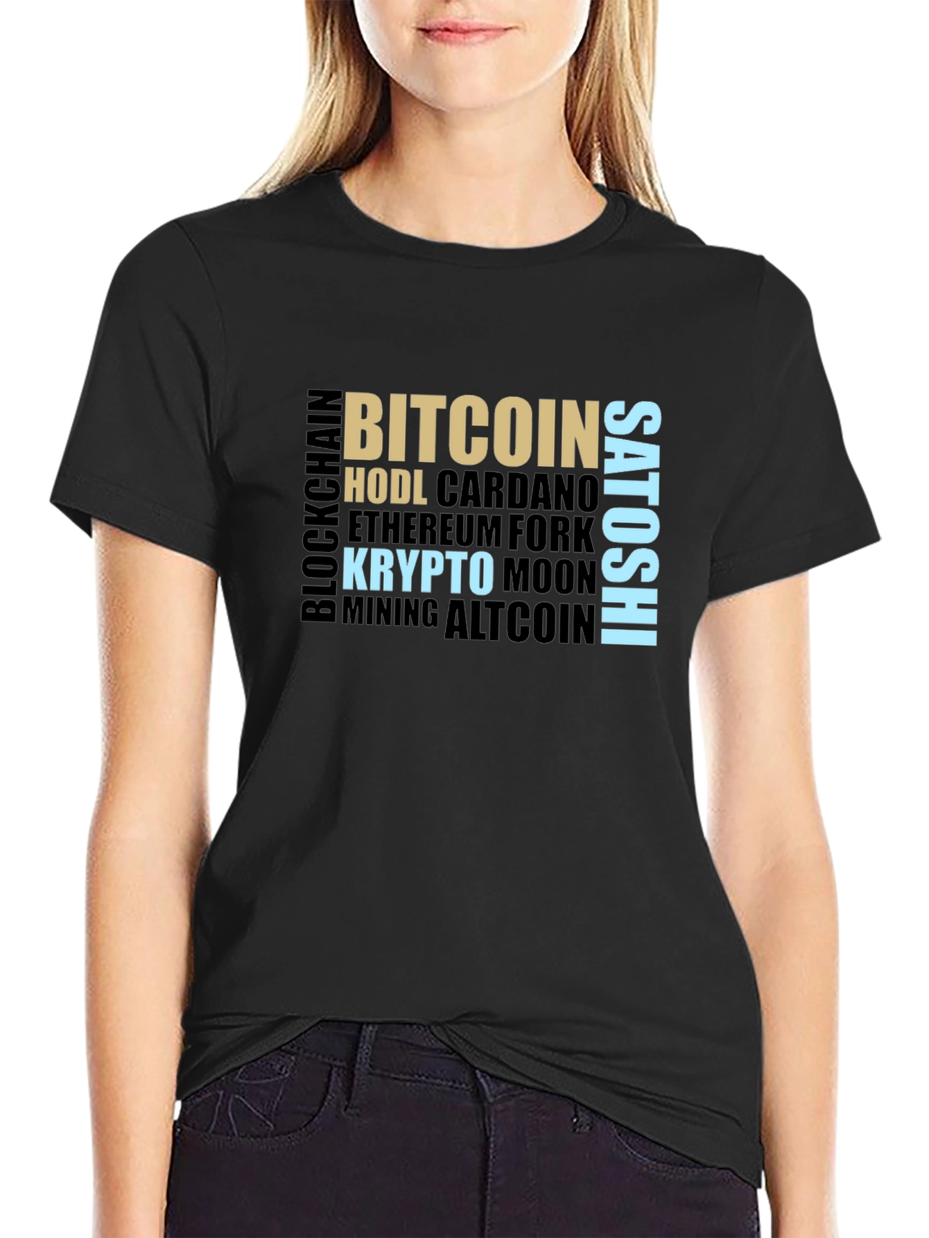 Crypto Word Cloud T-Shirt - Bitcoin HODL Satoshi