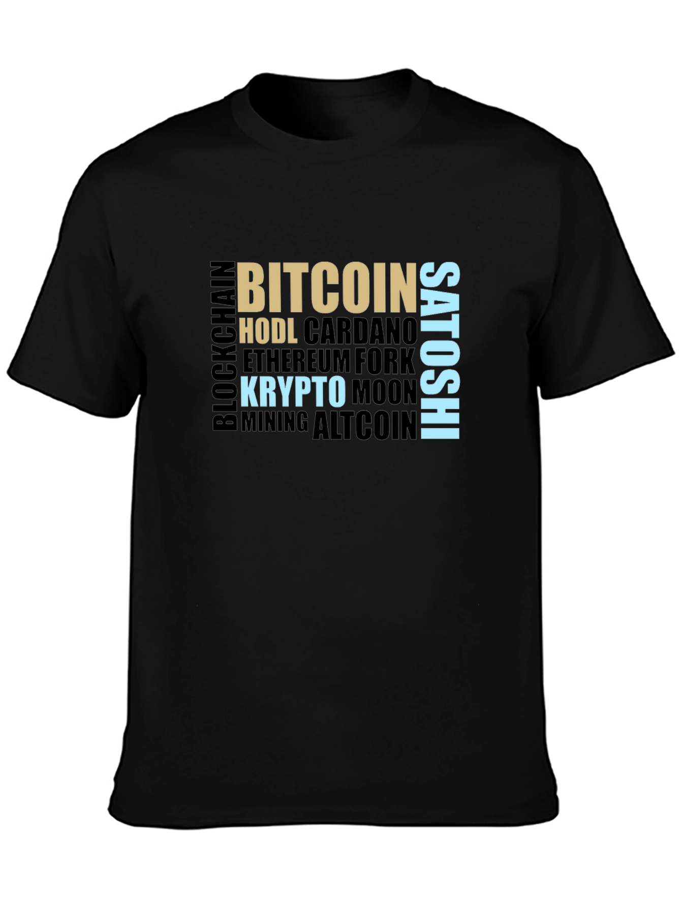 Crypto Word Cloud T-Shirt - Bitcoin HODL Satoshi