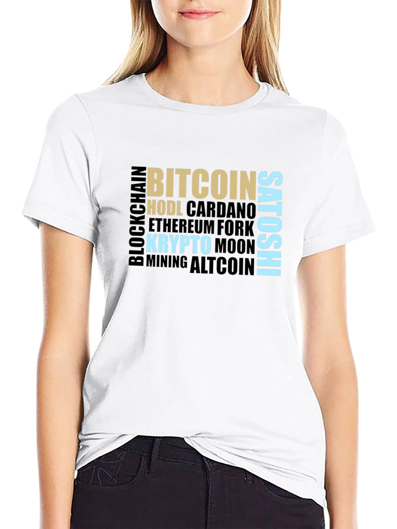 Crypto Word Cloud T-Shirt - Bitcoin HODL Satoshi