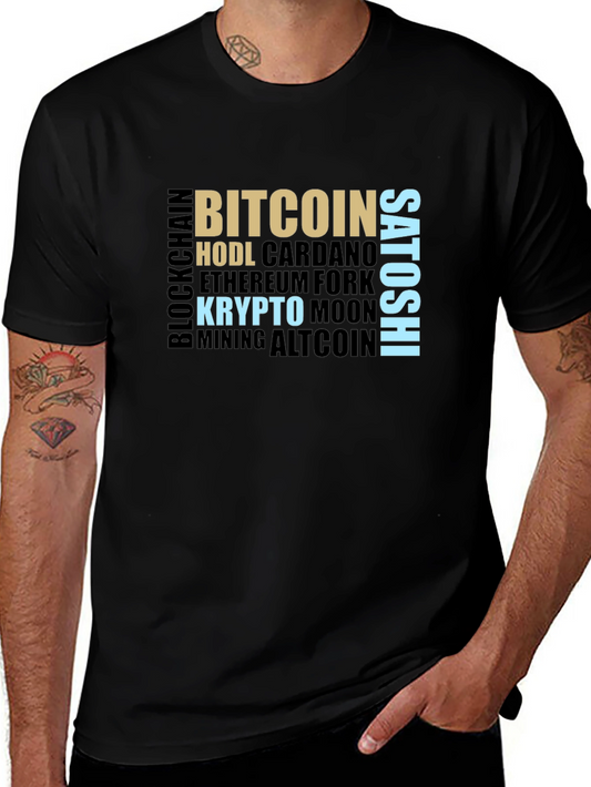 Crypto Word Cloud T-Shirt - Bitcoin HODL Satoshi