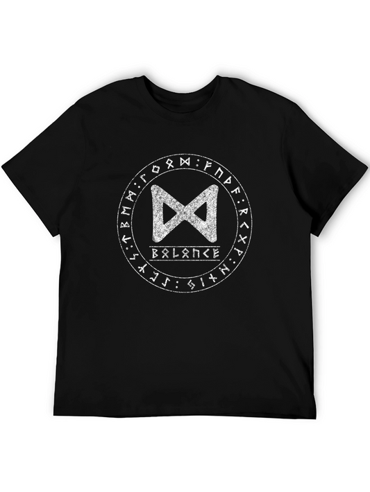Balance Rune Graphic Tee - Black Cotton T-Shirt