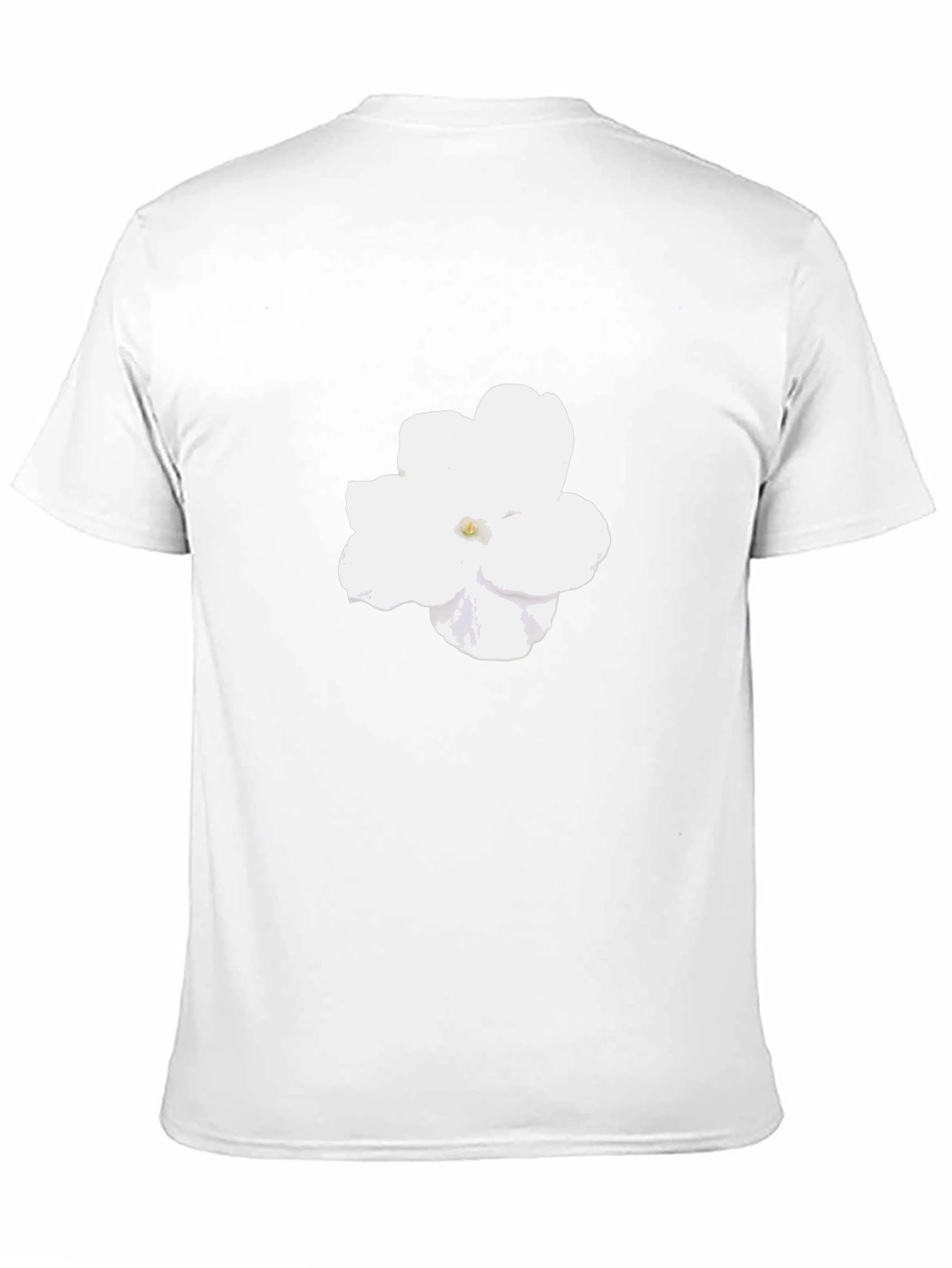 Black T-Shirt with White Flower Design