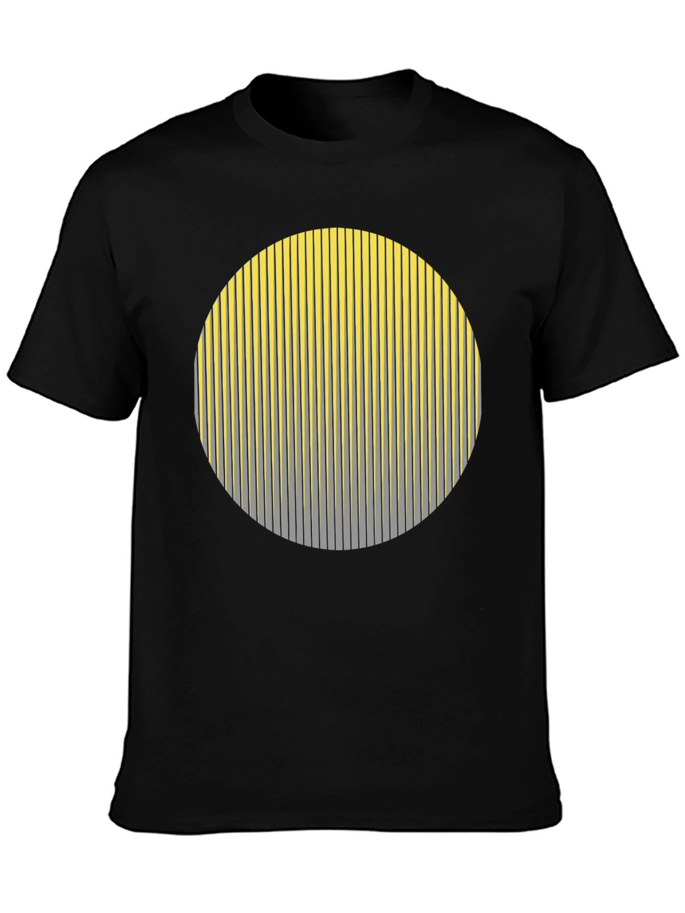 Striped Circle Graphic Black T-Shirt