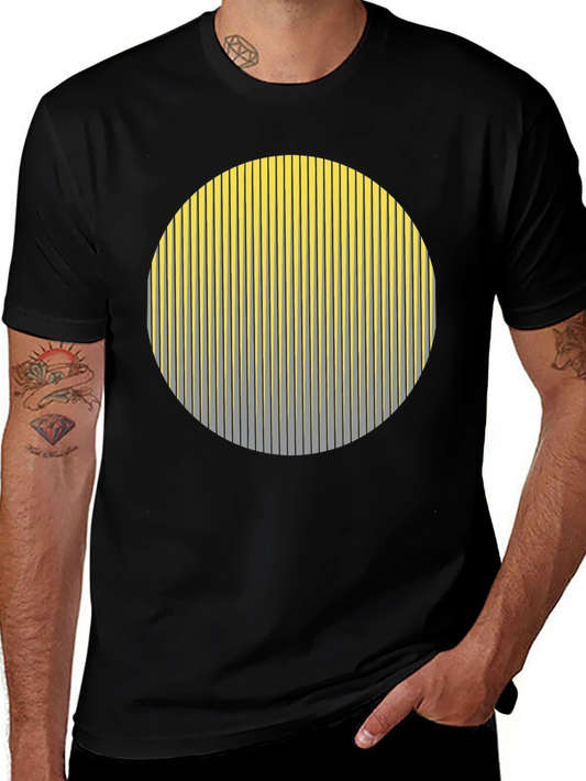 Striped Circle Graphic Black T-Shirt