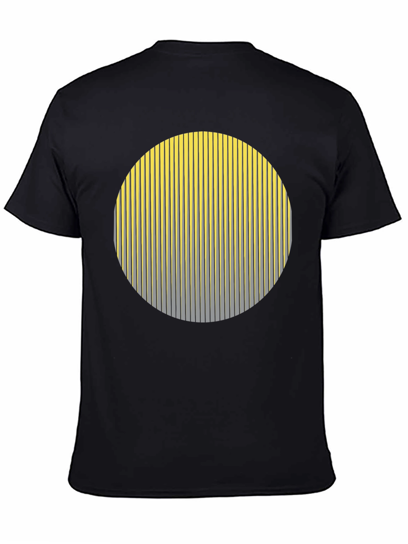 Striped Circle Graphic Black T-Shirt