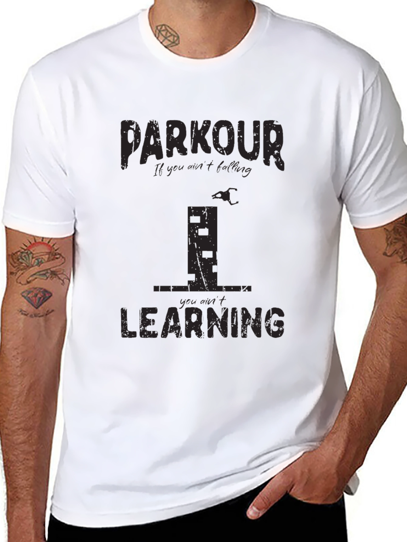 Parkour-Themed Graphic T-Shirt