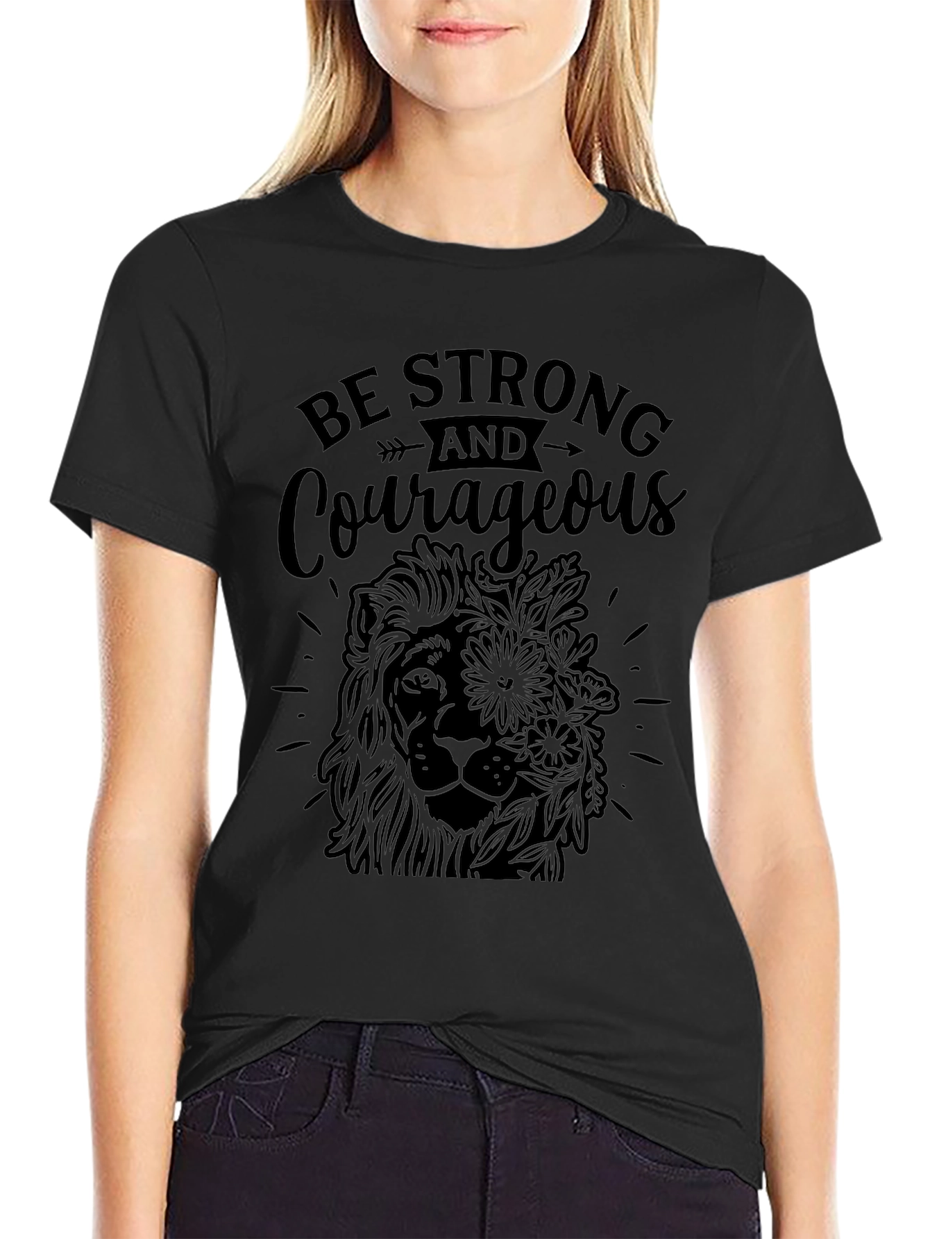 Strong & Courageous Lion Graphic Tee