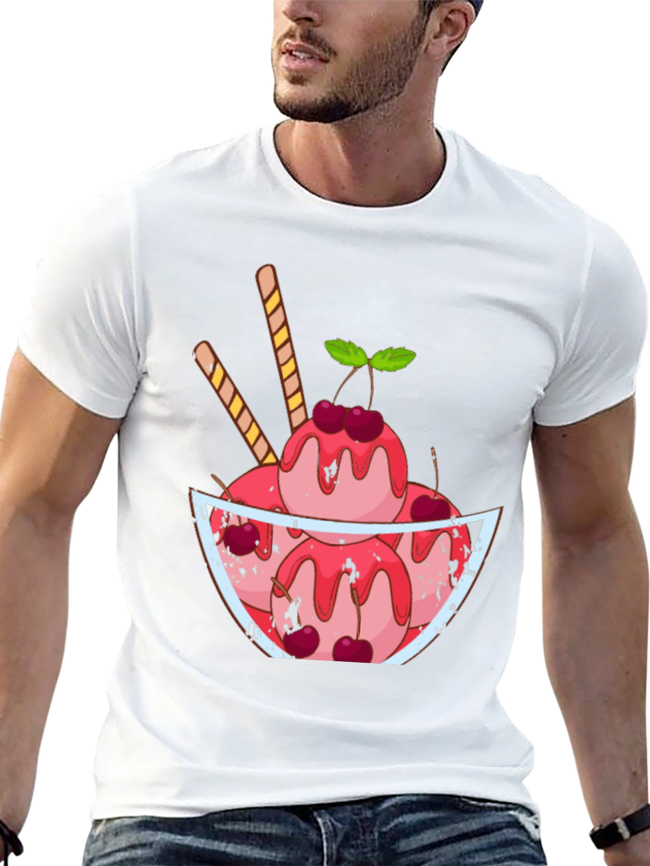 Ice Cream Sundae Graphic Tee - Fun Dessert T-Shirt