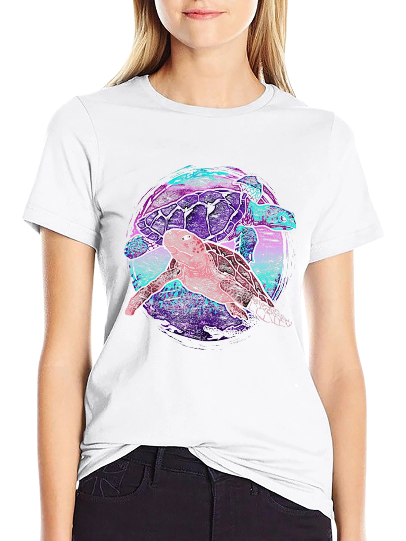 Turtle Duo Graphic Tee - Trendy Comfort