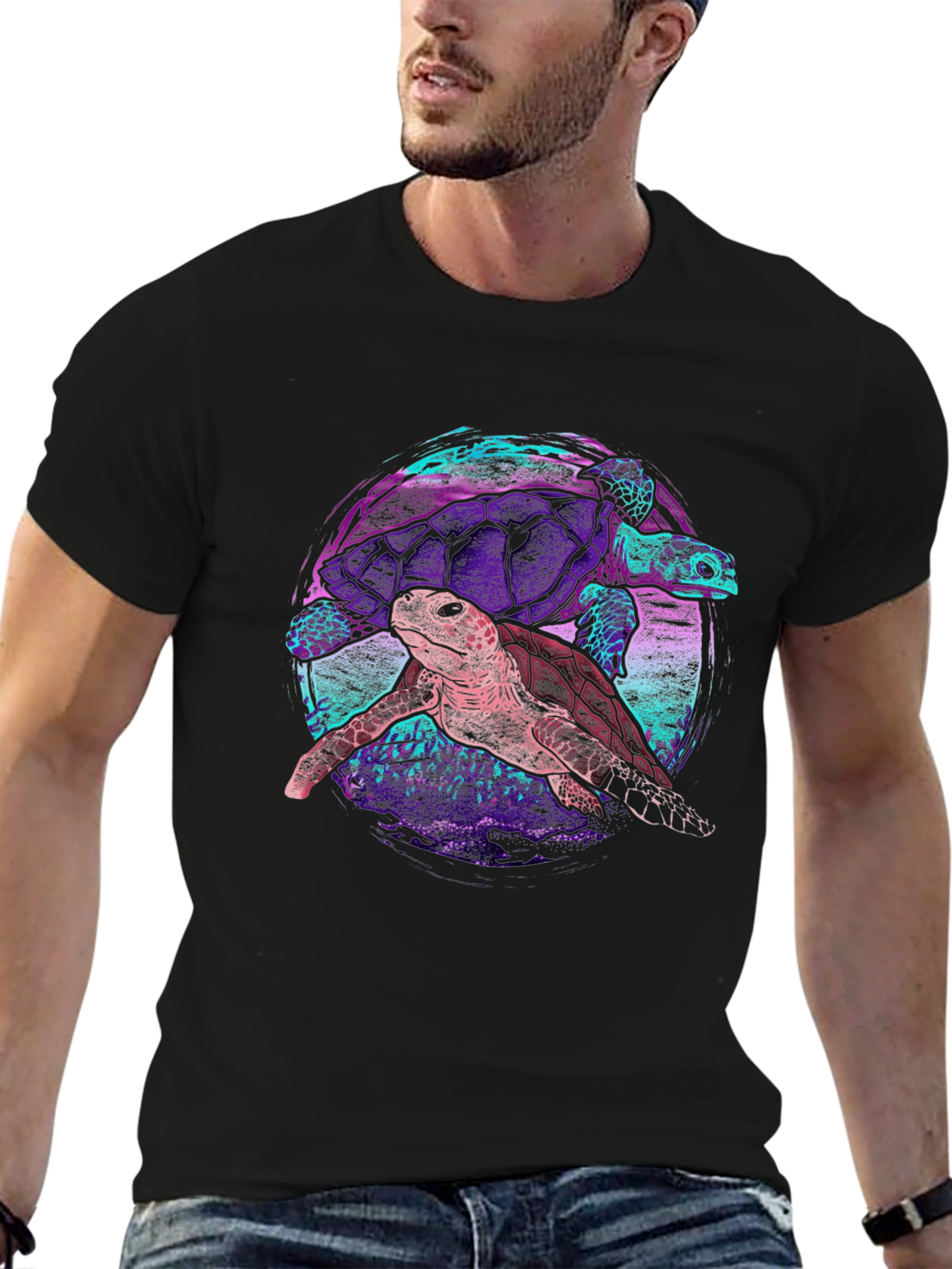 Turtle Duo Graphic Tee - Trendy Comfort