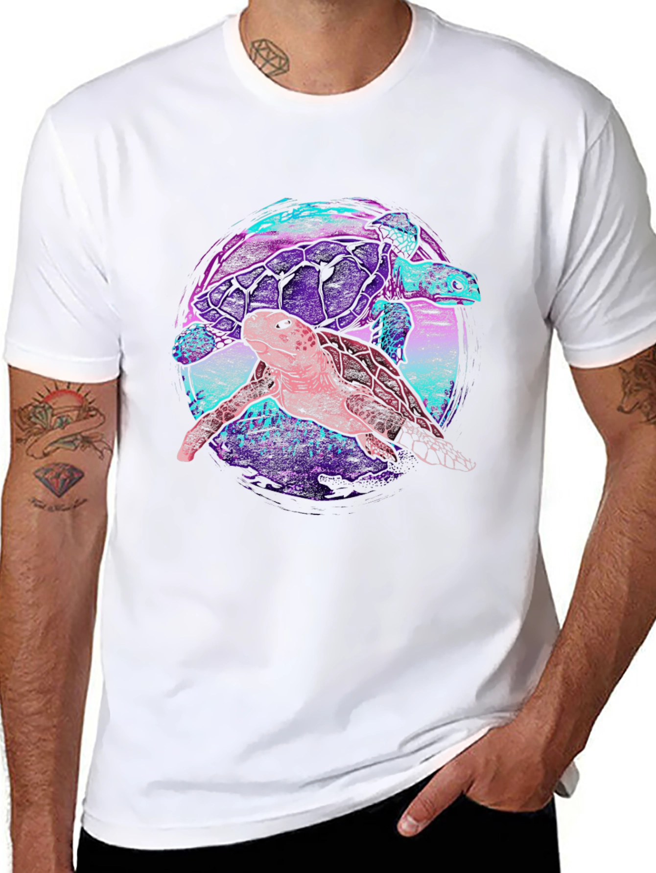 Turtle Duo Graphic Tee - Trendy Comfort