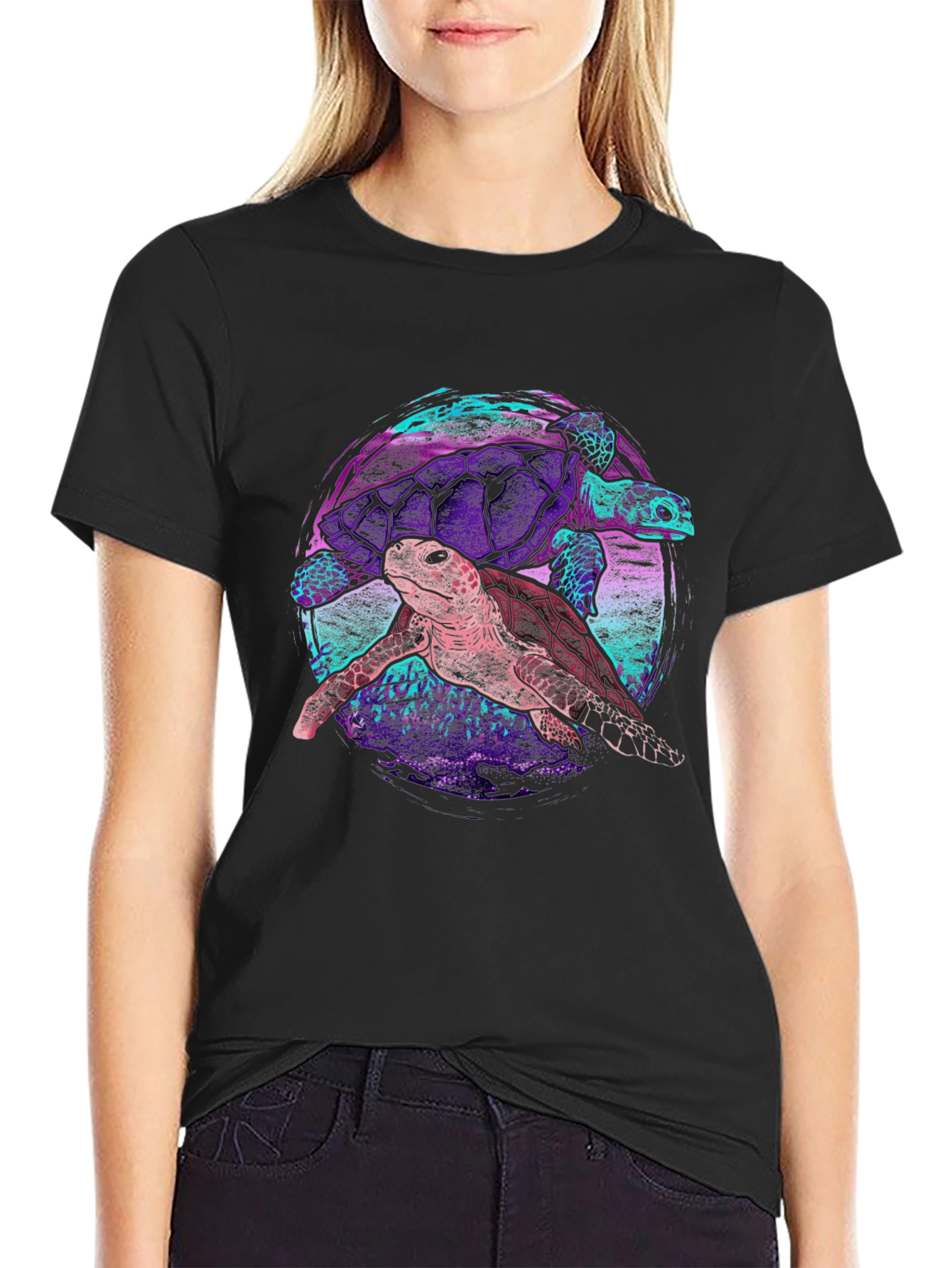 Turtle Duo Graphic Tee - Trendy Comfort