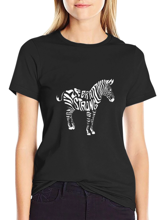 Zebra Strong Graphic T-Shirt - Black