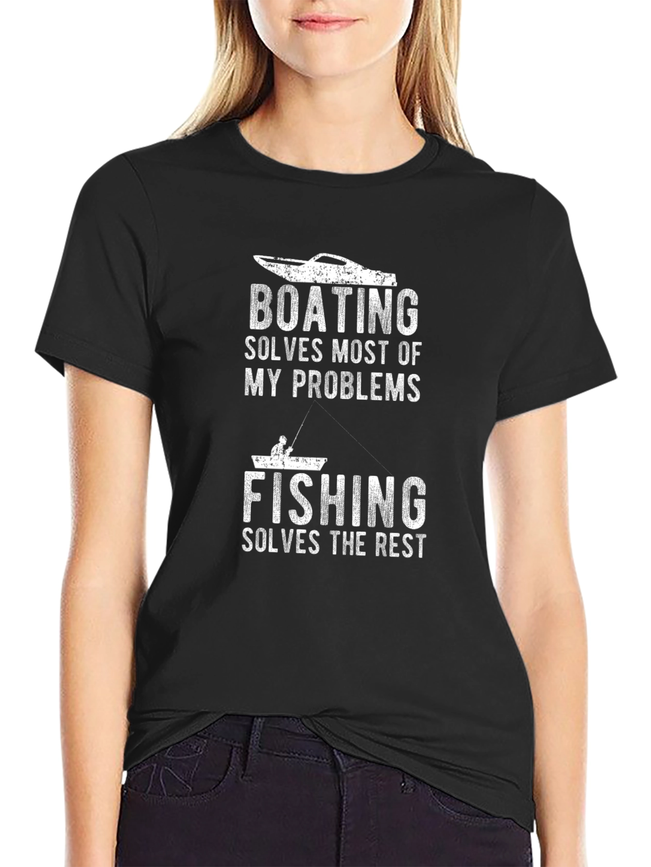 Boating and Fishing T-Shirt: Solves My Problems