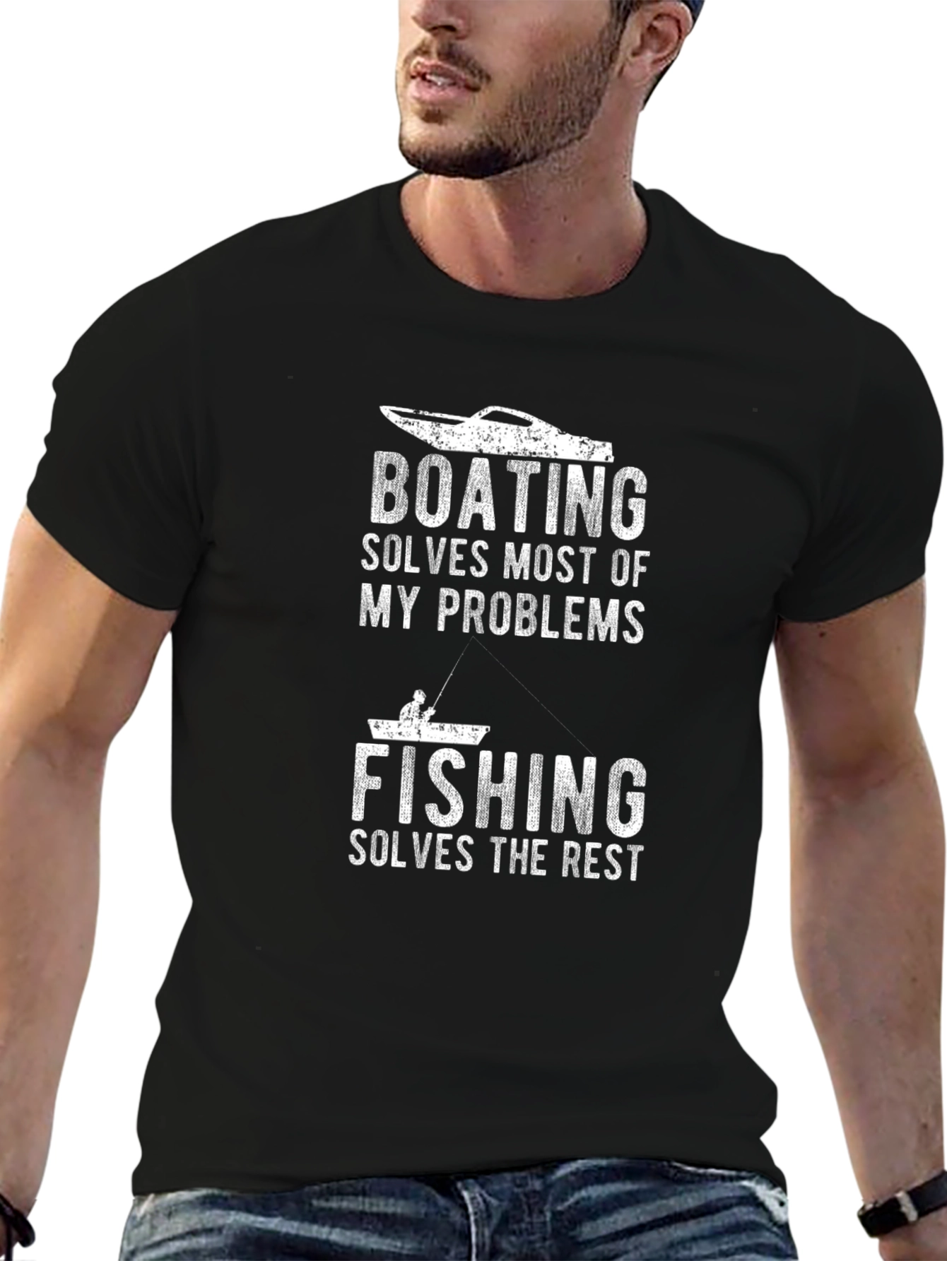 Boating and Fishing T-Shirt: Solves My Problems