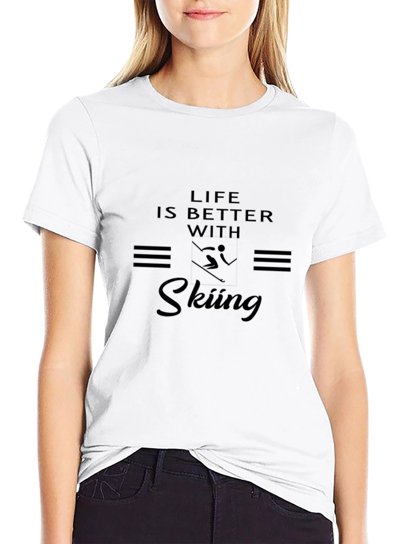 Life Is Better With Skiing - Graphic T-Shirt