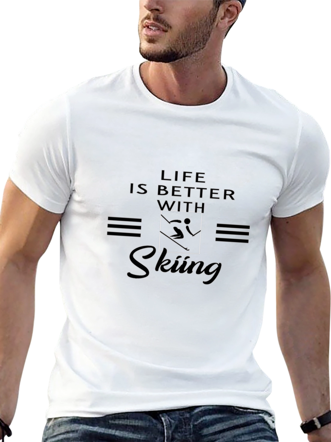 Life Is Better With Skiing - Graphic T-Shirt